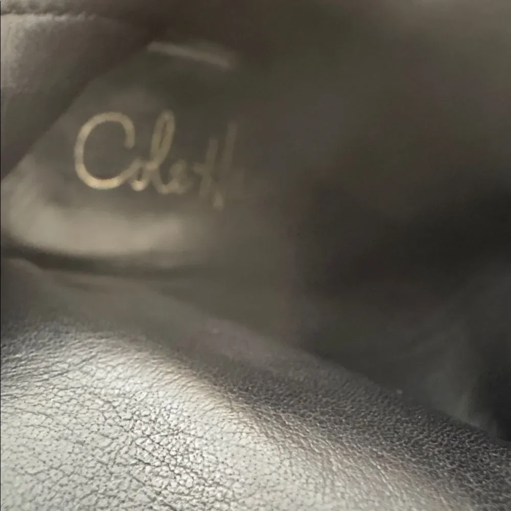 COLE HAAN Black Leather Knee-High Riding Boots Sleek Minimalist Casual Size 5.5